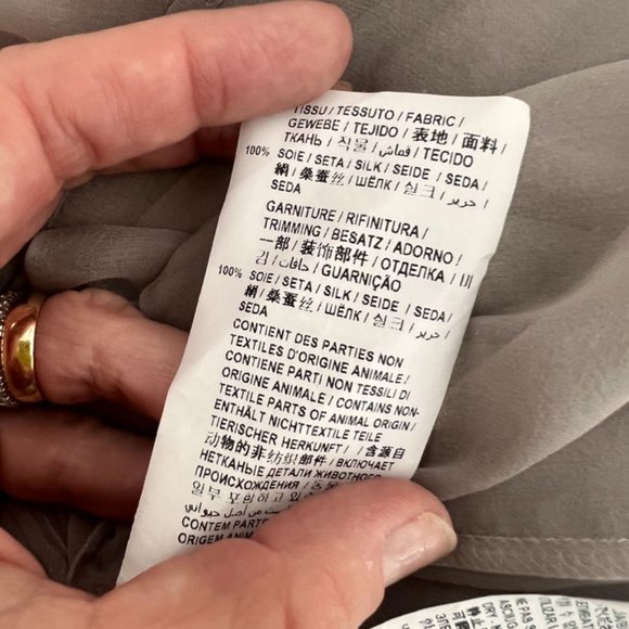 Saint Laurent gray sheer long sleeve blouse size 40 - Picture 7 of 7